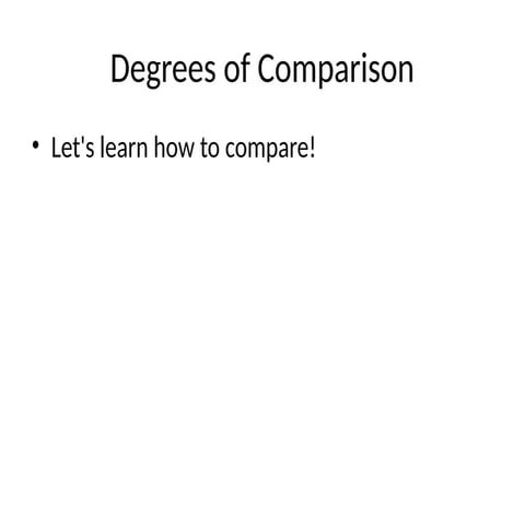 Degrees of Comparison | PDF