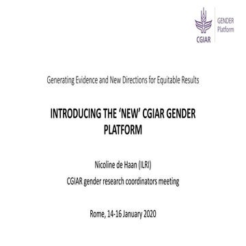 Introducing the ‘new’ CGIAR Gender Platform
