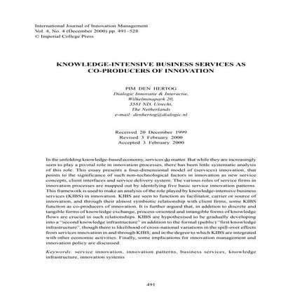 Class3 : 2nd reading assignment : "Knowledge Intensive Business Services As C...