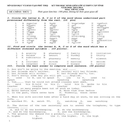 De hsg khoi 12 phu tho