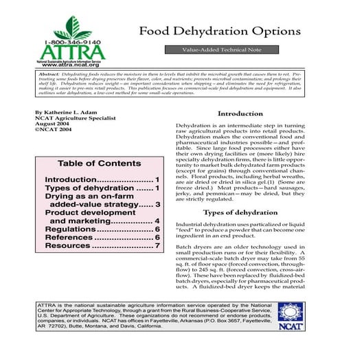 Food Dehydration Options