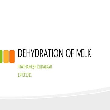 Dehydration of Milk