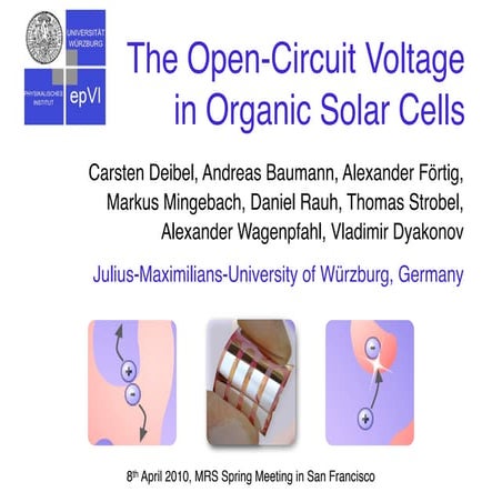 The open-circuit voltage in organic solar cells