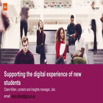 Jisc toolkit: supporting the digital experience of new students