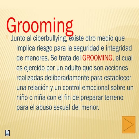 Fases comunes del grooming | PPTX