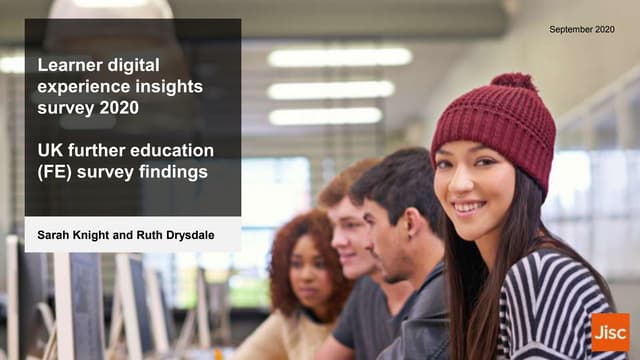 Learner digital experience insights survey 2020: UK further education (FE) su...