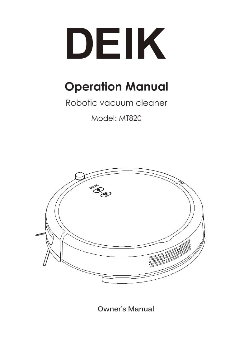 Deik robot vacuum cleaner mt820uk version 20171109