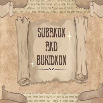 SUBANON AND BUKIDNON Philippine Indigenous Com