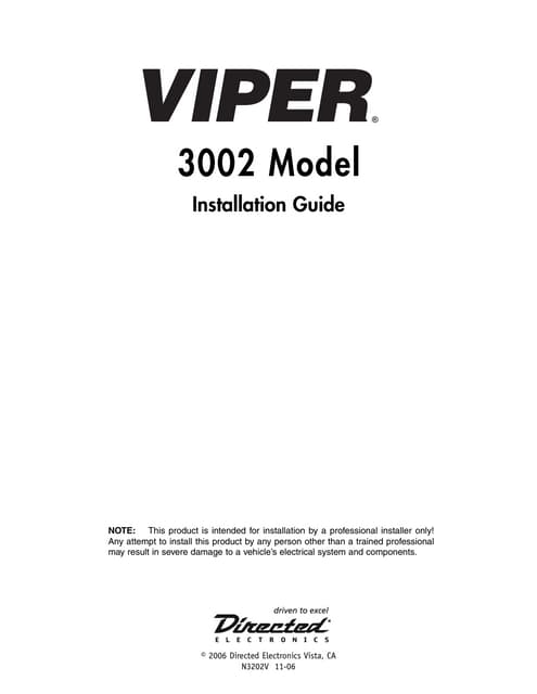 Dei viper 3002 install eng