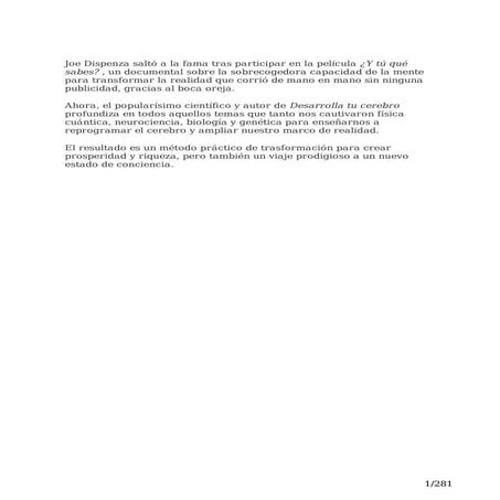 Deja de ser tu joe dispenza