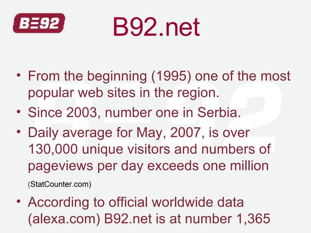 Dejan Restak: B92.net