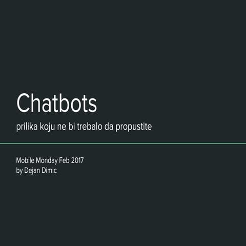 Chatbots - prilika koju ne bi trebalo da propustite
