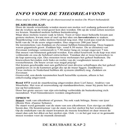 De kruibare kap theorie