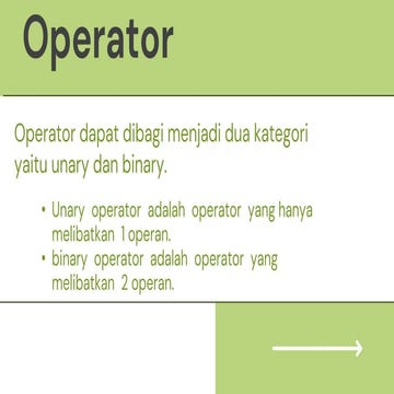 tugas presentasi materi operator pada java | PPT