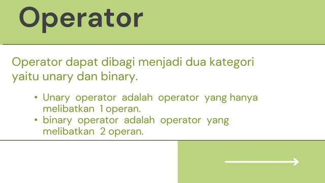 tugas presentasi materi operator pada java | PPT