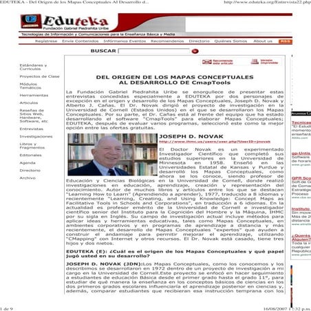 Del Origen De Los Mapas Conceptuales Al Desarrollo