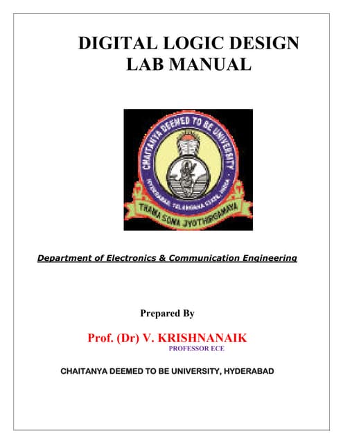 DIGITAL LOGIC DESIGN LAB MANUAL PROF VK NAIK