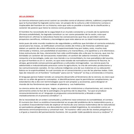 De la ciencia