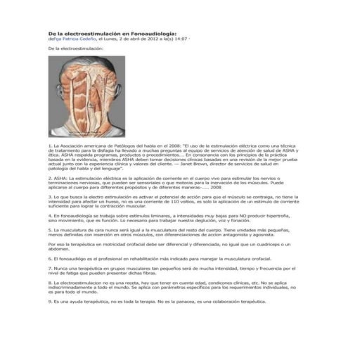 De la electroestimulación en fonoaudiología