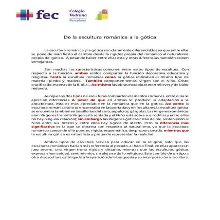 De la escultura románica a la gótica