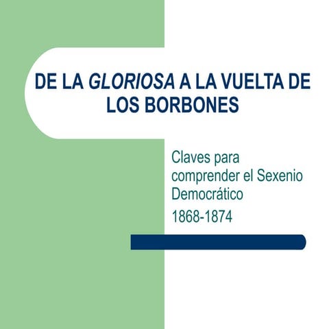 De la gloriosa a la vuelta de los borbones