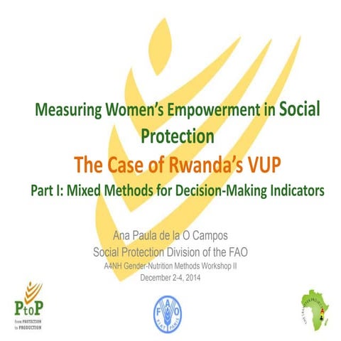 Training Session 1 – de la O – Measuring Women’s Empowerment in Social Protec...