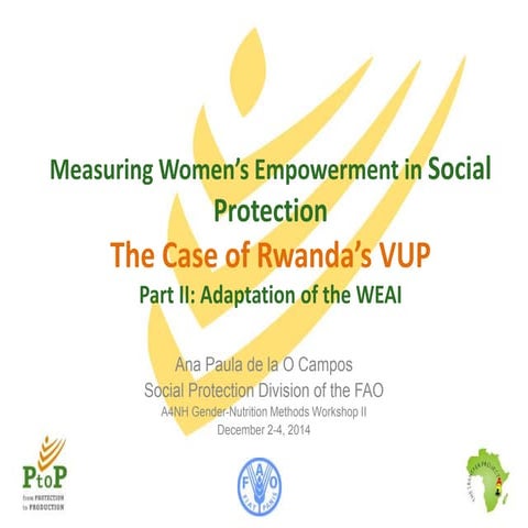 Training Session 3 – de la O – FAO Modifications to the WEAI (Rwanda)