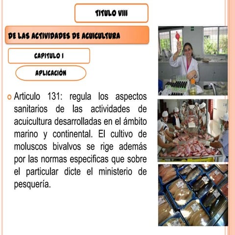 NORMA SANITARIA PARA LAS ACTIVIDADES PESQUERAS Y ACUICOLAS