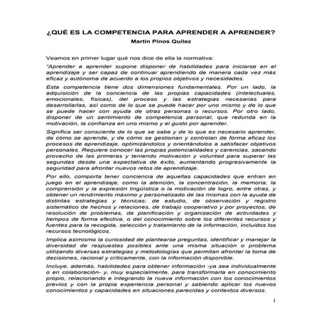 Del aula a la vida aprender a aprender