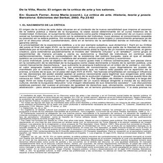  "El origen de la crítica de arte y...