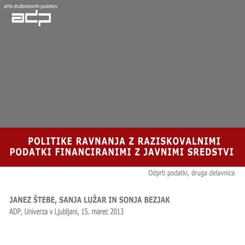 Druga delavnica Odprti podatki