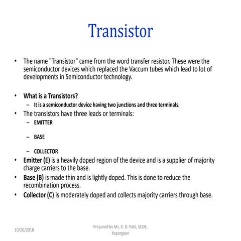 DELD Unit 1 BJT | PDF
