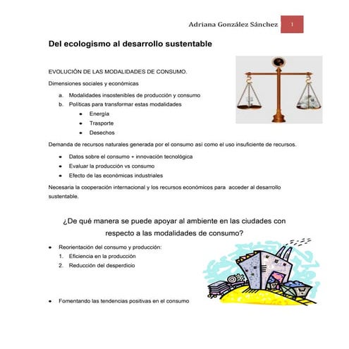 Del ecologismo al desarrollo sustentable