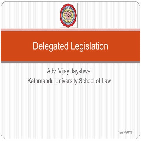 Delegated Legislation