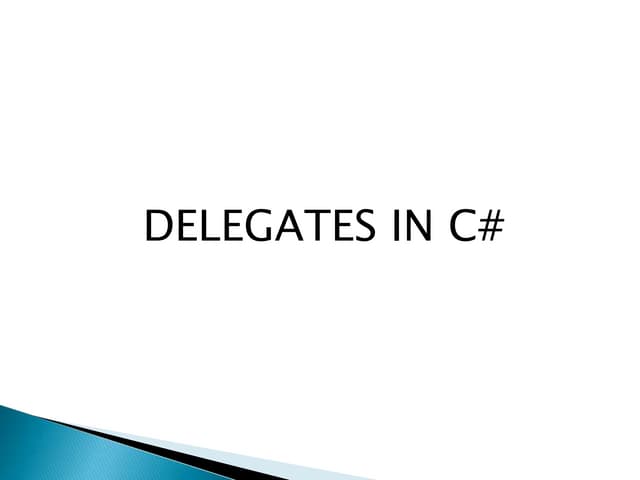C# Delegates
