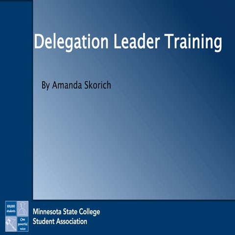 Delegation Leader Training