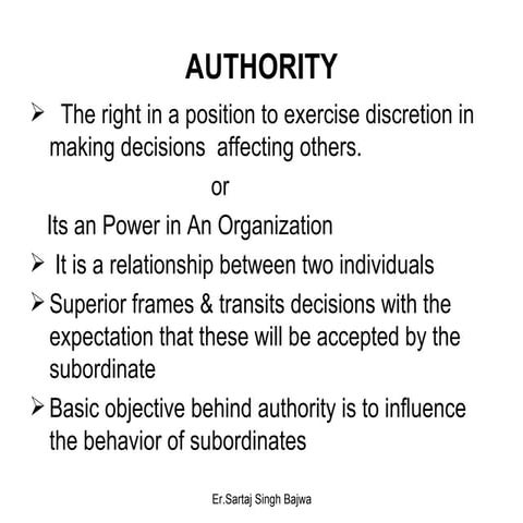Delegation of authority