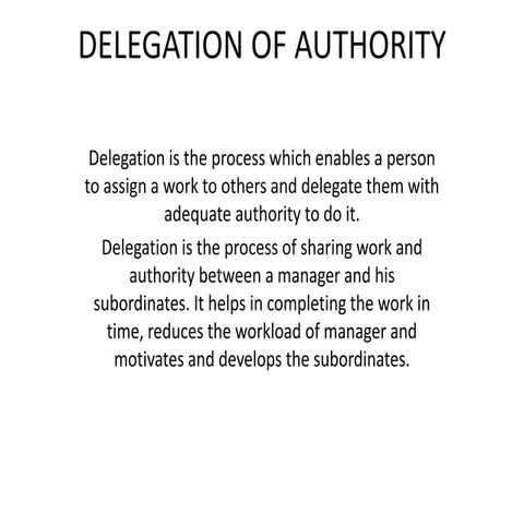 Delegation of authority