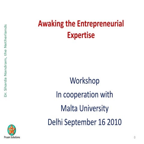 Awakening the Entrepreneurial Expertise
