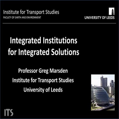 Integrated Institutions for Integrated Solutions