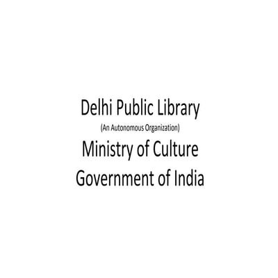 Delhi Public Library, Ministry of Culture, Government of India