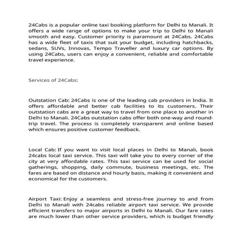 Delhi to Manali cabs at ₹5085 - Upto 20% OFF | Book Now