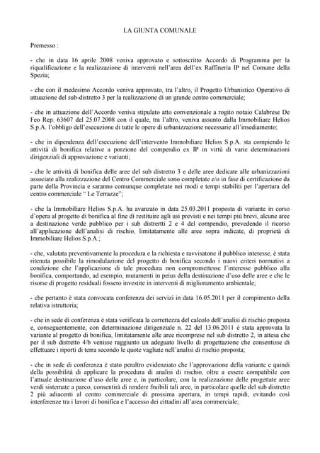 Delibera area ex ip oneri compensativi
