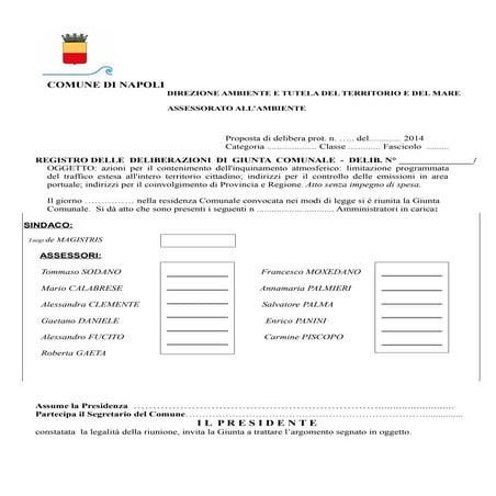 Sodano: approvata delibera su azioni per contenimento inquinamento atmosferico