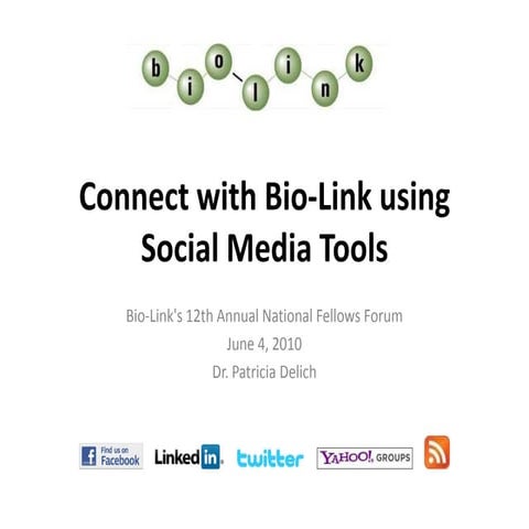 Connect with Bio-Link using Social Media Tools