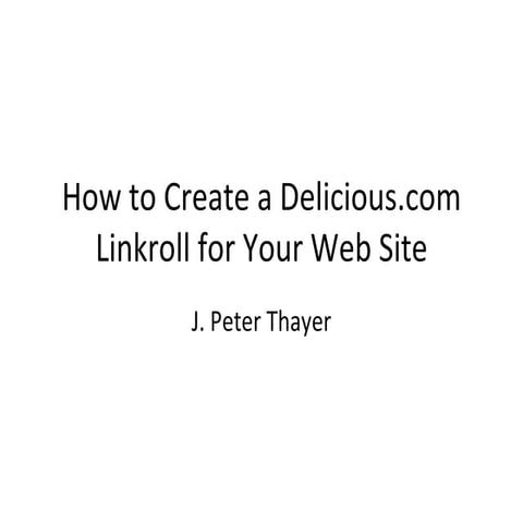 Delicious Linkroll Instructions