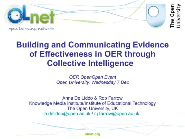 Building and Communicating Evidence of Effectiveness in OER through Collectiv...