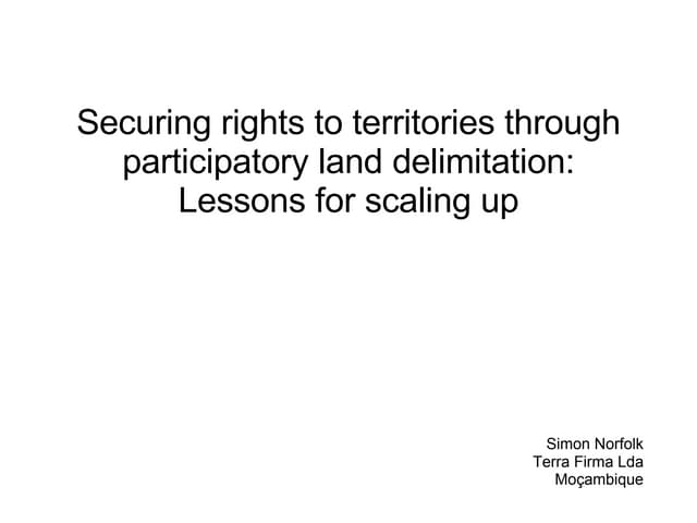Delimiting Community Land Rights in Mozambique
