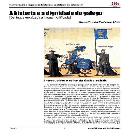 De lingua enxalzada a lingua mortificada. Freixeiro Mato