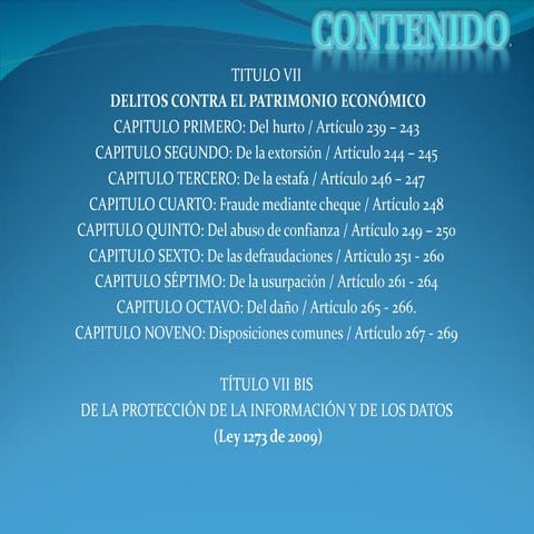 Delitos contra el patrimonio economico